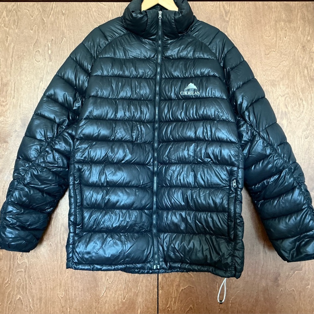 Cikrilan Womens Black Puffer Jacket Duck Down Feather Filled Outdoor Hiking XL ?